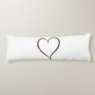 Cute but Psycho Black Heart Pink Font Body Cushion