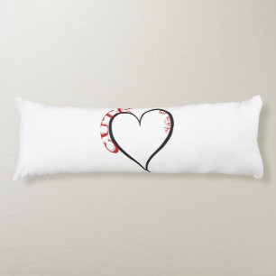 Cute but Psycho Black Heart Red Font Body Cushion