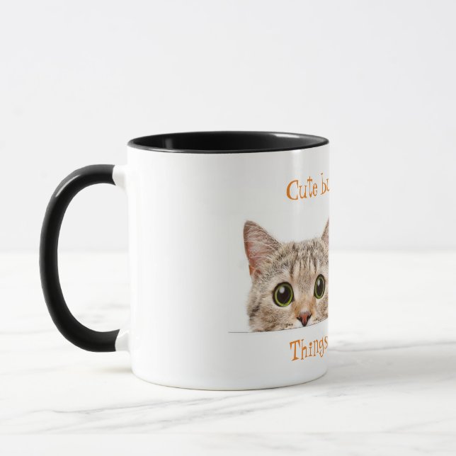 Cute But Psycho Cat 11oz Two-Tone Coffee Mug (Left)
