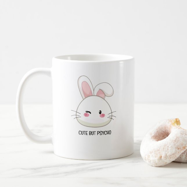Cute But Psycho - Funny Coffee Mug (With Donut)