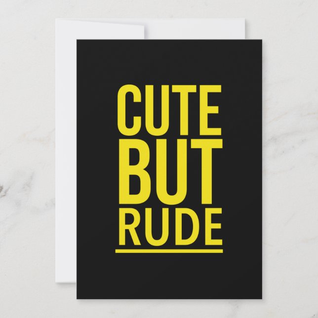 Cute but rude funny quotes yellow thank you card (Front)