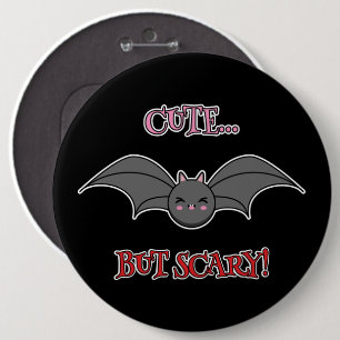 Cute but Scary Bat 6 Cm Round Badge