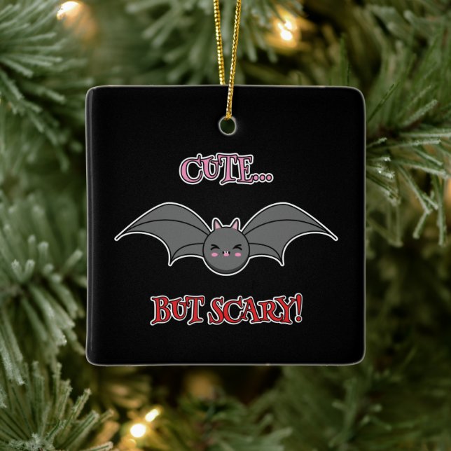 Cute but Scary Bat Ceramic Ornament (Tree)
