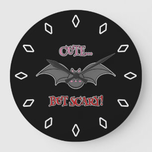 Cute but Scary Bat Large Clock