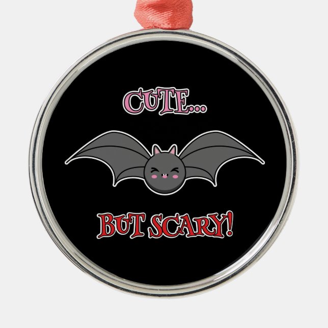 Cute but Scary Bat Metal Tree Decoration (Front)
