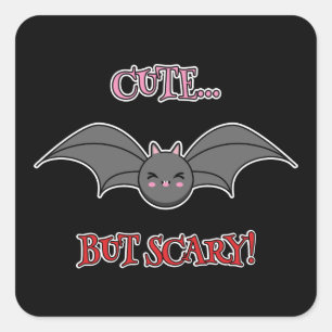 Cute but Scary Bat Square Sticker