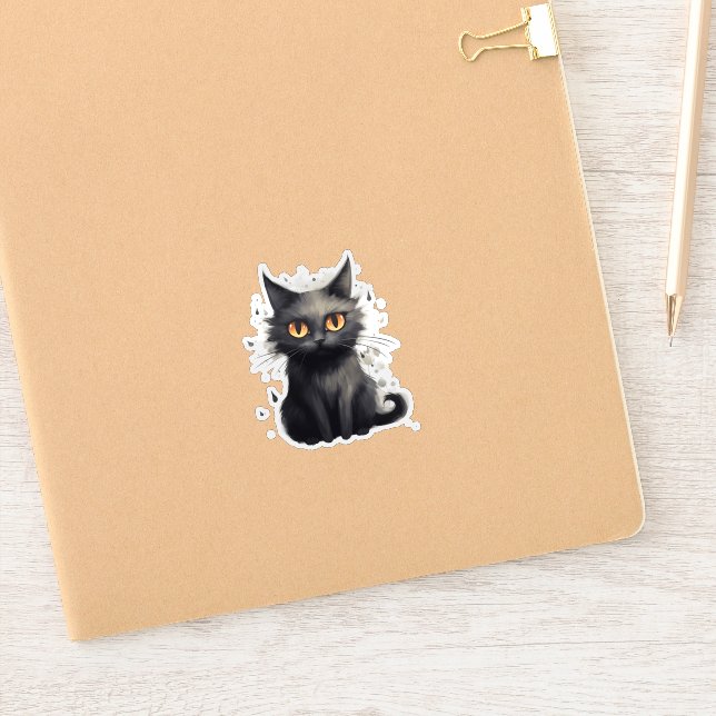 Cute But Scary Black Cat Design (Notebook)