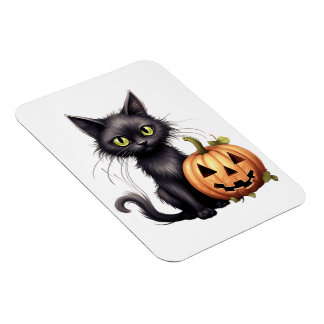 Cute But Scary Black Cat Design Magnet