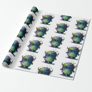 Cute But Scary Cartoon Monster Design Wrapping Paper