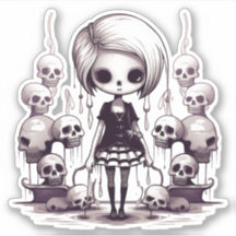 Cute but Scary Cartoon Zombie design Sticker
