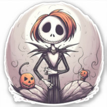 Cute but Scary Cartoon Zombie design Sticker