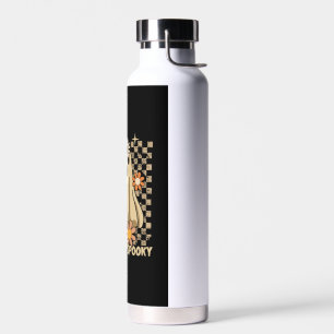 Cute but Spooky Funny Floral Halloween Ghost Check Water Bottle
