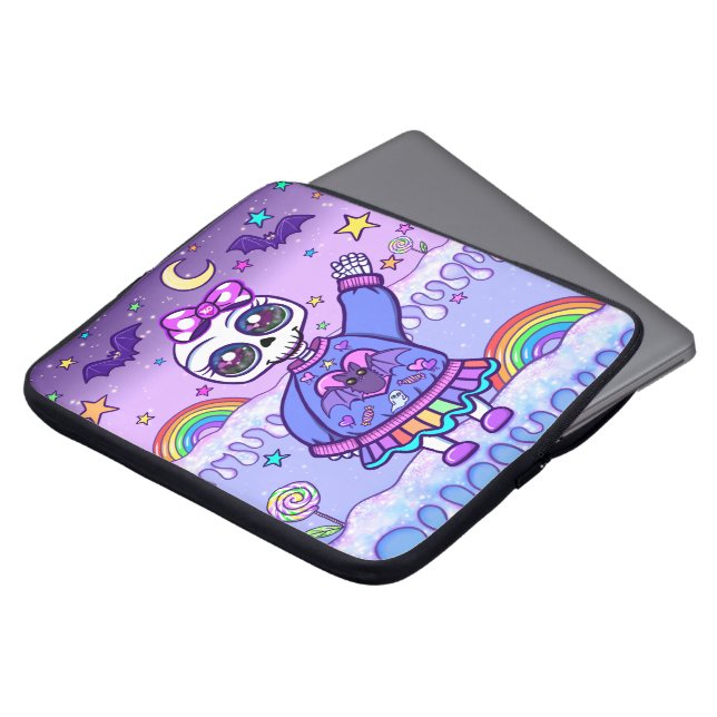 Cute But Spooky Skeleton Girl Laptop Case (Front Top)