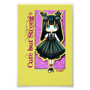 Cute but Strong - Lolly Gothic Girl by CallisC  T- Photo Print