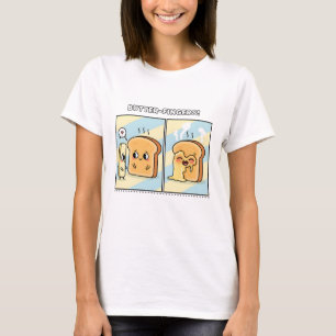 Cute Butter Melting on Hot Toast Comic T-Shirt