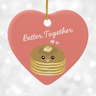 Cute Butter Pancakes Better Together Funny Foodie Ceramic Tree Decoration