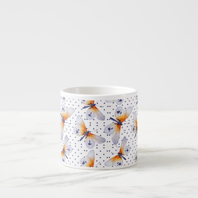Cute Butterflies And Purple Dots Espresso Cup (Front)