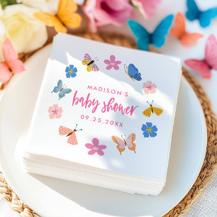 Cute Butterflies Baby Shower Napkin