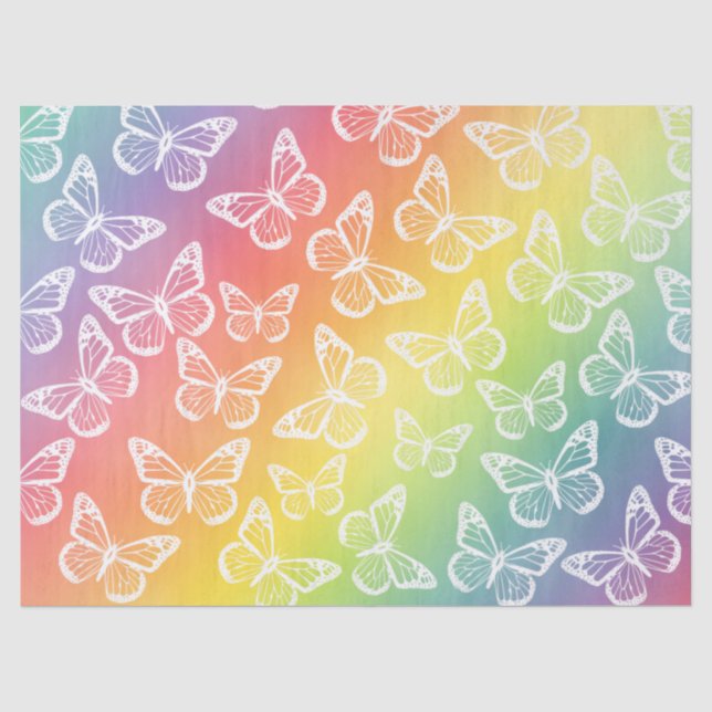 Cute Butterflies Colourful Happy Festive Pattern Tissue Paper (Front)