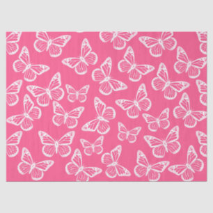 Cute Butterflies Elegant Pretty Pattern Girly Pink Tissue Paper