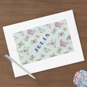 Cute Butterflies Name Sticker - Set of Four