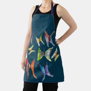 Cute butterflies watercolor art apron