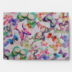 Cute butterflies Watercolor paint design pattern Envelope