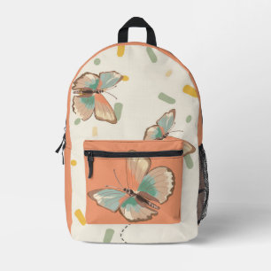 Cute Butterfly and Floral Pattern Backpack