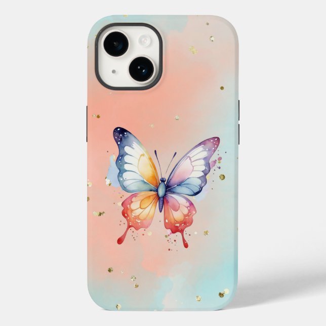 Cute butterfly and soft pastel base Case-Mate iPhone case (Back)