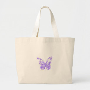 cute butterfly art design large tote bag