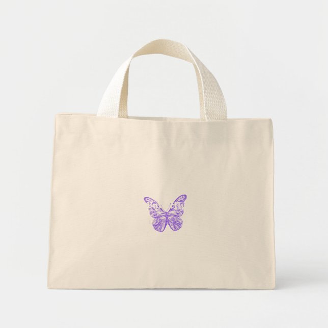 cute butterfly art design  mini tote bag (Front)