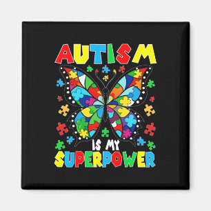 Cute Butterfly Autism Is My Superpower Autism Girl Magnet