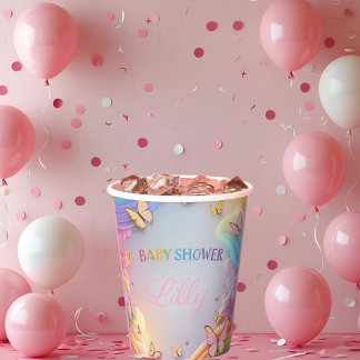 Cute Butterfly Baby Girl Paper Cup