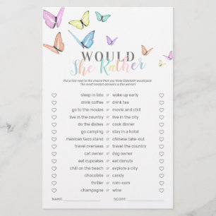 Cute Butterfly Baby Shower Game