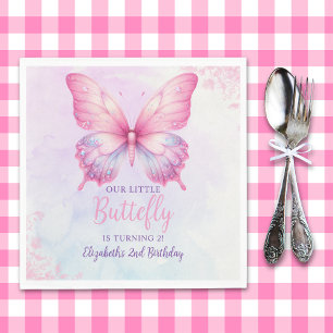 Cute Butterfly Birthday Girl Party Napkin