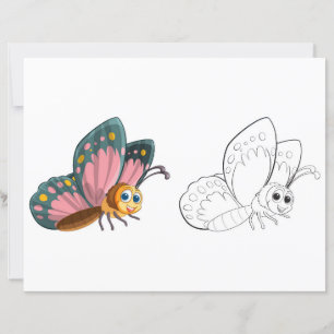 Cute butterfly  colouring page