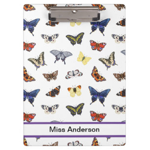 Cute Butterfly Customisable Teacher's Clipboard