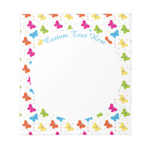 Cute Butterfly Decorative Pattern Personalised Notepad