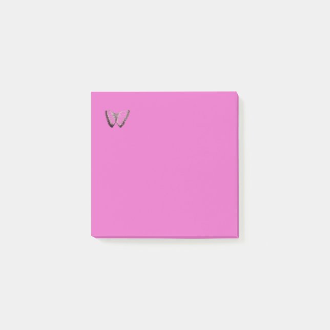 Cute Butterfly design bright pink  Post-it Notes (Front)