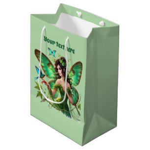 Cute butterfly fairy customizable party medium gift bag