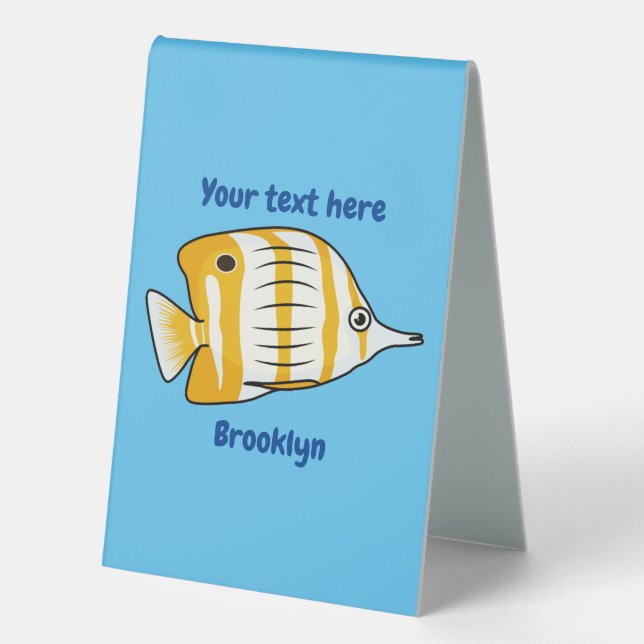 Cute butterfly fish cartoon illustration (Front)