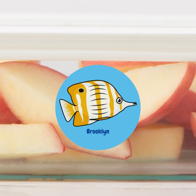 Cute butterfly fish cartoon illustration  (Affixed)
