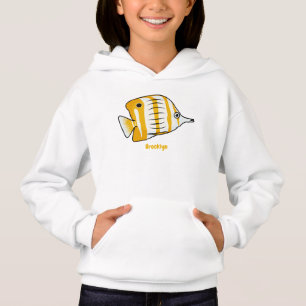 Cute butterfly fish cartoon illustration 