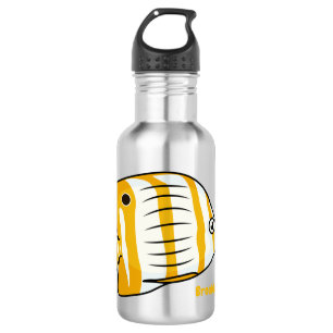 Cute butterfly fish cartoon illustration 532 ml water bottle