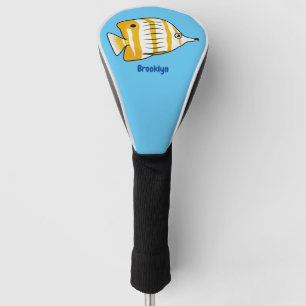Cute butterfly fish cartoon illustration golf head cover