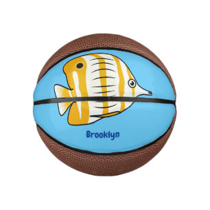 Cute butterfly fish cartoon illustration  mini basketball