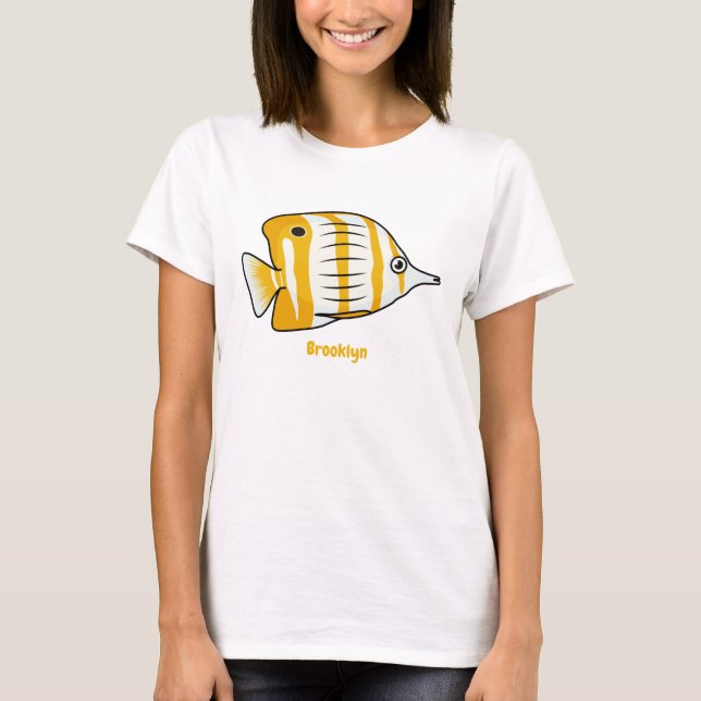 Cute butterfly fish cartoon illustration  T-Shirt (Front)
