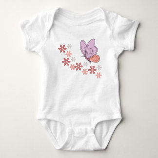 Cute butterfly floral art baby bodysuit