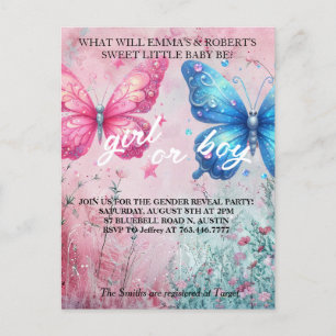 cute butterfly Gender Reveal Party Invitation
