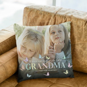 Cute Butterfly Grandma Photo Cushion